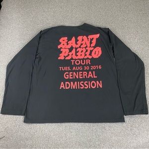 Kanye West Saint Pablo Tour General Admission Men’s Black Long-sleeves Size 2XL